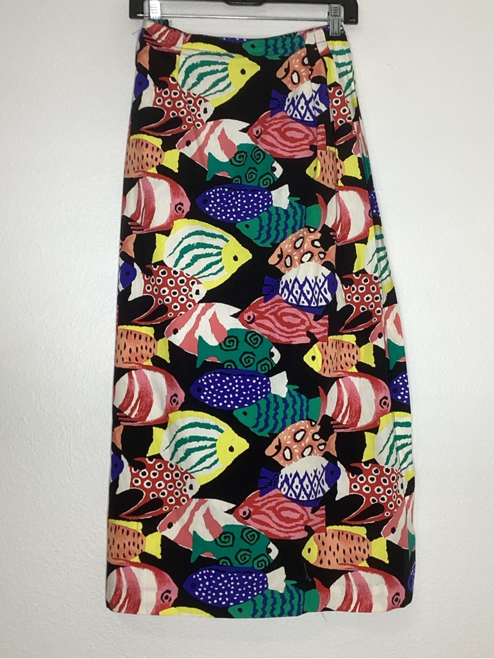 Y2K Breeches Tropical Fish Wrap Skirt Maxi 8